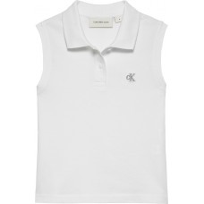 CALVIN KLEIN  μπλούζα polo παιδική IG0IG02872-YAF λευκή